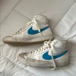 Nike Blazer High-top Sneakers White and Blue Size 6Y
